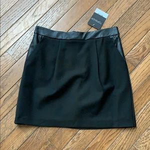 TOPSHOP Mini Skirt with Leather Trim